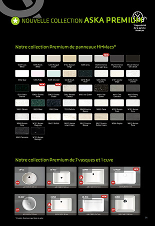Notre nouvelle collection ASKA Premium en Hi-Macs 2024
